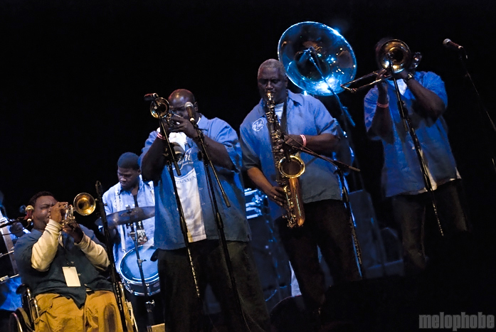 Hot 8 Brass Band at Arlene Schnitzer Concert Hall, April 9, 2011. Photo by Colin McLaughlin.