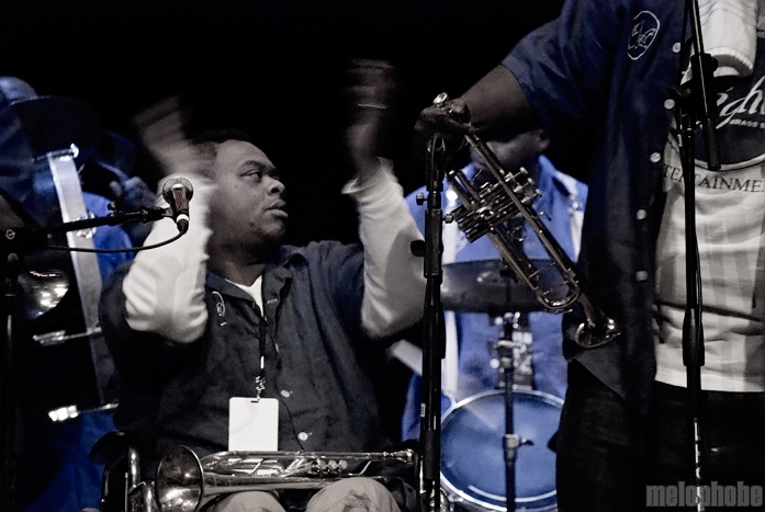 Hot 8 Brass Band at Arlene Schnitzer Concert Hall, April 9, 2011. Photo by Colin McLaughlin.