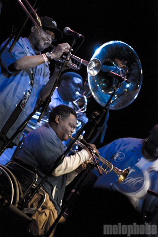Hot 8 Brass Band at Arlene Schnitzer Concert Hall, April 9, 2011. Photo by Colin McLaughlin.