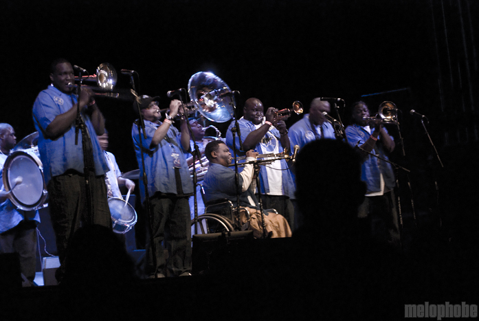 Hot 8 Brass Band at Arlene Schnitzer Concert Hall, April 9, 2011. Photo by Colin McLaughlin.