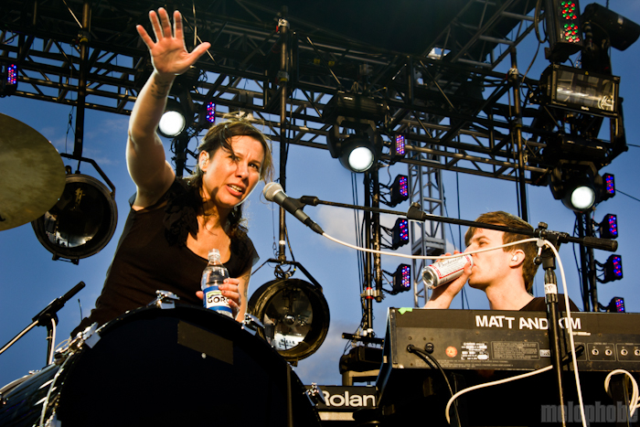 Matt & Kim at Bigfoot Stage, May 28, 2011. Photo by Troy Dunham.