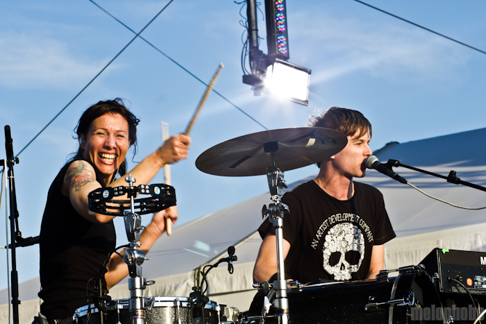 Matt & Kim at Bigfoot Stage, May 28, 2011. Photo by Troy Dunham.