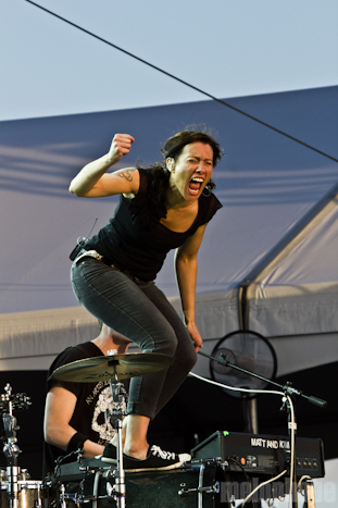 Matt & Kim at Bigfoot Stage, May 28, 2011. Photo by Troy Dunham.