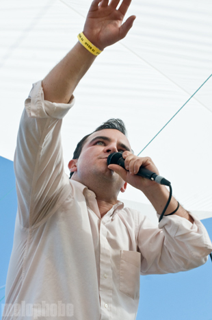 Future Islands at Pendarvis Farm, August 6, 2011. Photo by Carrie Johnston and Ian McNeil.