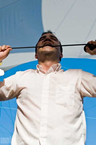 Future Islands at Pendarvis Farm, August 6, 2011. Photo by Carrie Johnston and Ian McNeil.