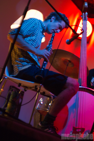 Larry Yes at Disjecta Interdisciplinary Art Center, August 12, 2011. Photo by Troy Dunham.