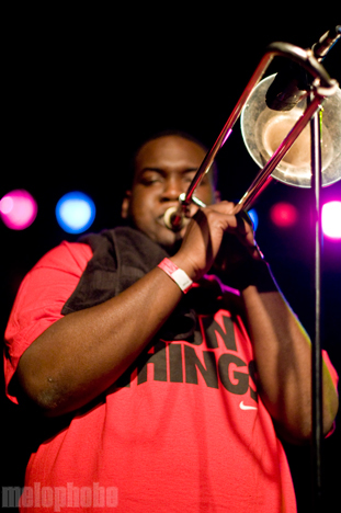 Hot 8 Brass Band at Roseland Theater, April 17, 2010. Photo by Ian McNeil.